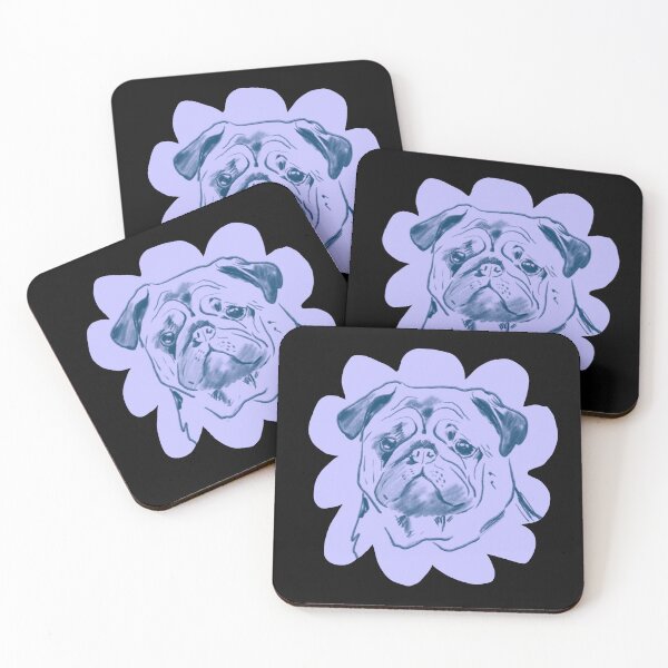 Item preview, Grumpy Cute — Pug Portrait in Lavender designed and sold by AnnaVikhrArt.