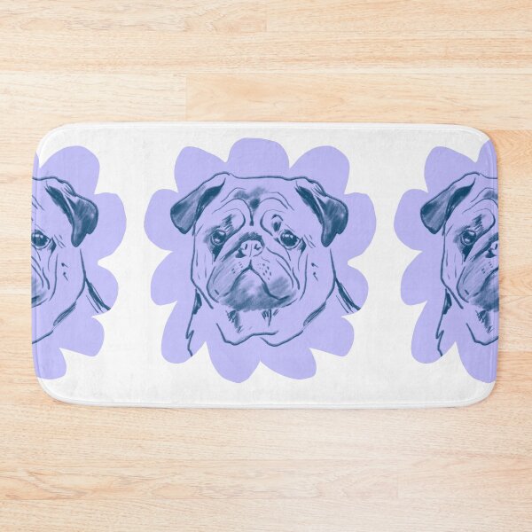 Item preview, Grumpy Cute — Pug Portrait in Lavender designed and sold by AnnaVikhrArt.