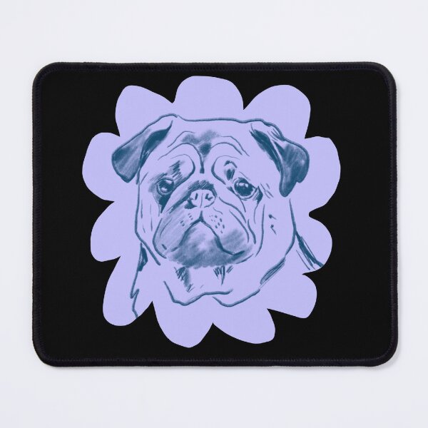 Item preview, Grumpy Cute — Pug Portrait in Lavender designed and sold by AnnaVikhrArt.