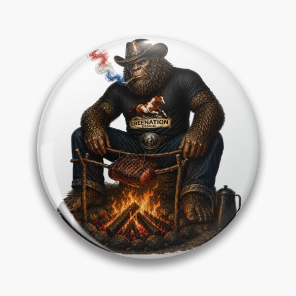 Item preview, Bigfoot Campfire BBQ Western Graphic Design designed and sold by FREENATION2026.