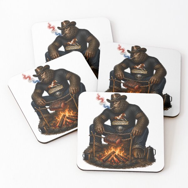 Item preview, Bigfoot Campfire BBQ Western Graphic Design designed and sold by FREENATION2026.