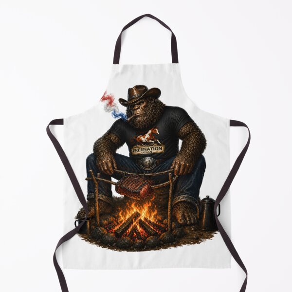 Item preview, Bigfoot Campfire BBQ Western Graphic Design designed and sold by FREENATION2026.