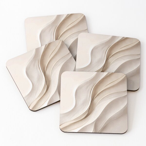 Item preview, Soft Sculptural Waves - Minimalist Beige Abstract with Gold designed and sold by AlexthingsDesign .