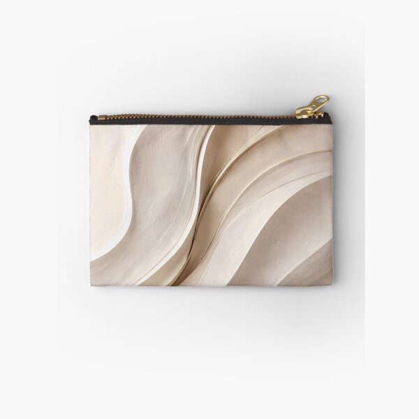 Item preview, Soft Sculptural Waves - Minimalist Beige Abstract with Gold designed and sold by AlexthingsDesign .