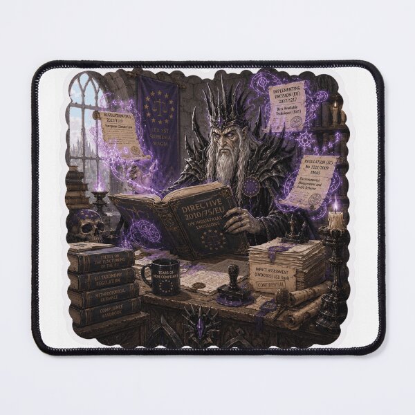 Item preview, Wizard of Compliance – Bureaucratic Dark Fantasy Meme designed and sold by Airimo.