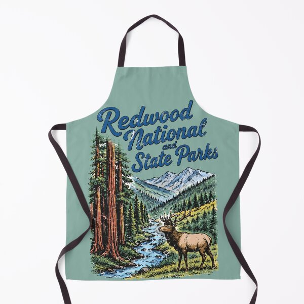 Item preview, Redwood National Park Colorful Landscape Retro Elk designed and sold by HowToCanadian.