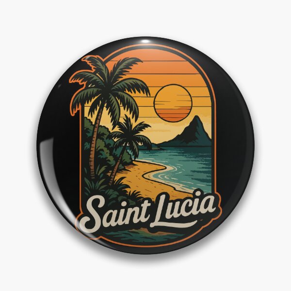 Item preview, Saint Lucia Caribbean Retro Vintage Travel designed and sold by TomFrontierArt.