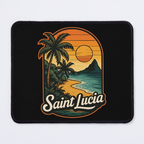 Item preview, Saint Lucia Caribbean Retro Vintage Travel designed and sold by TomFrontierArt.