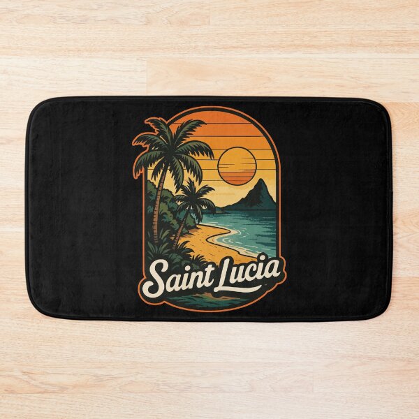 Item preview, Saint Lucia Caribbean Retro Vintage Travel designed and sold by TomFrontierArt.