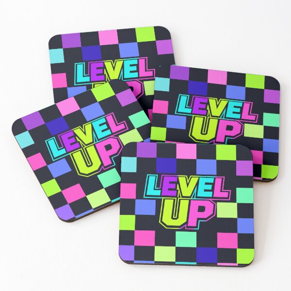 Item preview, LEVEL UP – Retro Neon Checkerboard designed and sold by Aimetoi.