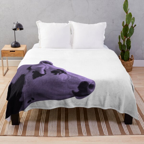 Item preview, Aesthetic Purple Cow Portrait – Surreal Farm Animal Art designed and sold by Aesthetic Crew.