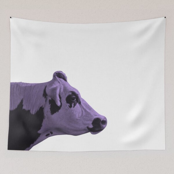 Item preview, Aesthetic Purple Cow Portrait – Surreal Farm Animal Art designed and sold by Aesthetic Crew.