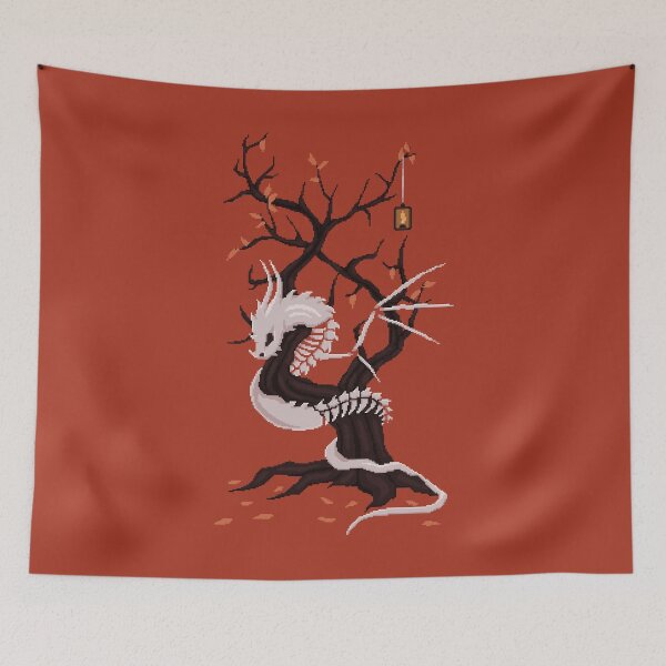 Item preview, Spooky Halloween Skeleton Dragon- Pixel Art designed and sold by spicynoodleart.