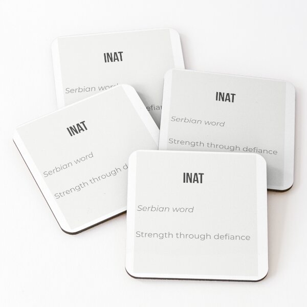 Item preview, INAT - Serbian Word for Strength Through Defiance Minimalist Typography Design designed and sold by Mastalina99.