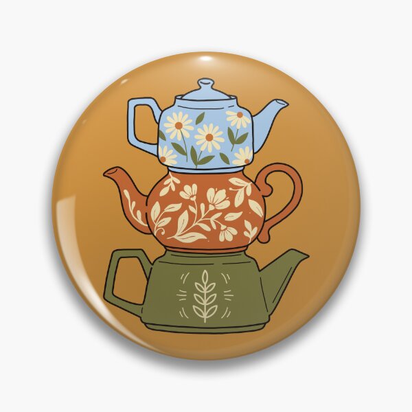 Item preview, Whimsical Stacked Teapots Sticker - Cozy Tea Time Kitchen Art designed and sold by AliAltinelArt.