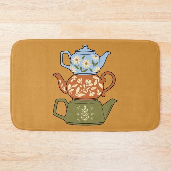Item preview, Whimsical Stacked Teapots Sticker - Cozy Tea Time Kitchen Art designed and sold by AliAltinelArt.