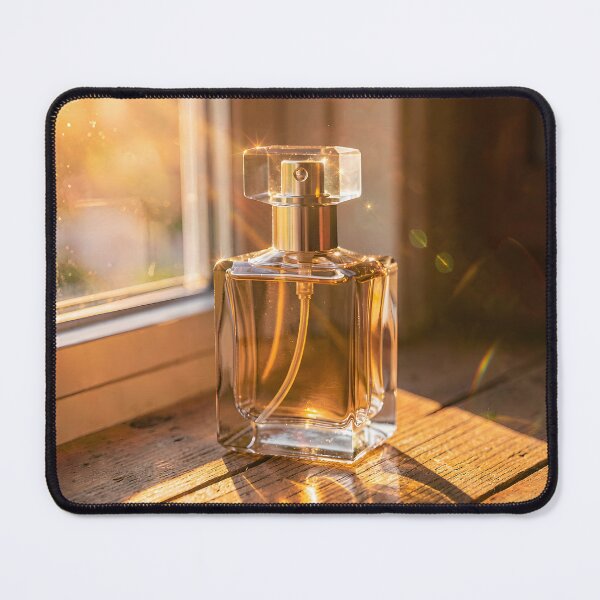 Item preview, Golden Hour Perfume Bottle Fine Art Print - Warm Amber Sunlight designed and sold by LuminaArtRO.