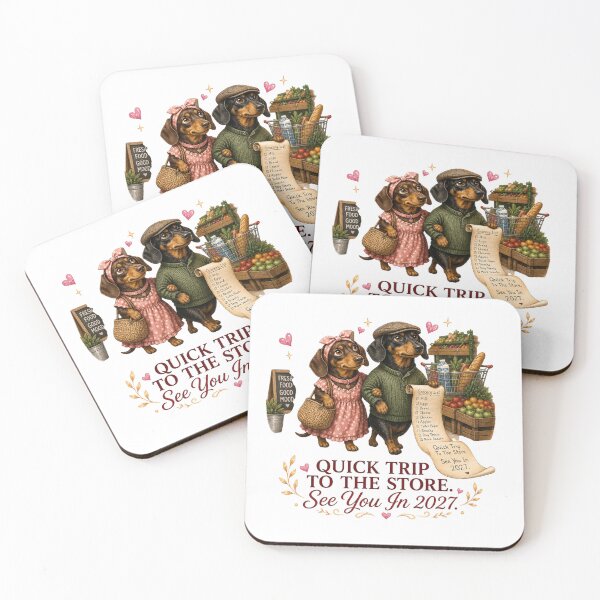 Item preview, Funny Wiener Dog Couple Grocery Shopping Dachshund Gift designed and sold by Gentlestate.