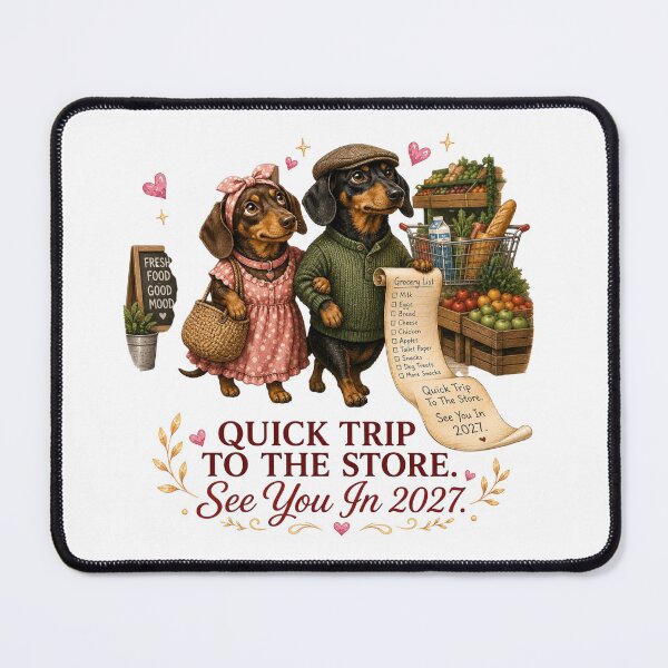Item preview, Funny Wiener Dog Couple Grocery Shopping Dachshund Gift designed and sold by Gentlestate.