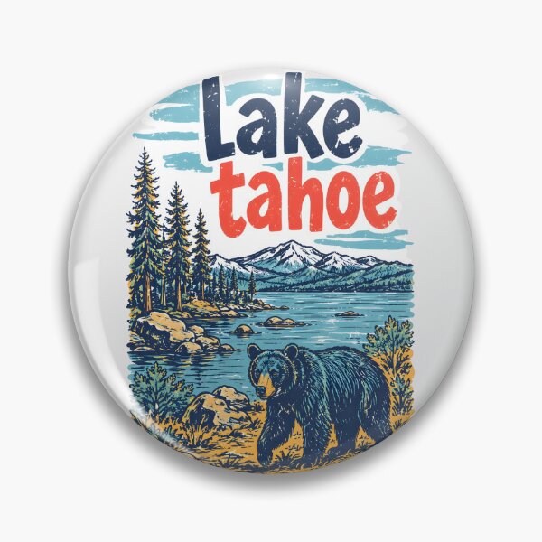 Item preview, Lake Tahoe National Park Colorful Landscape Retro Elk designed and sold by HowToCanadian.