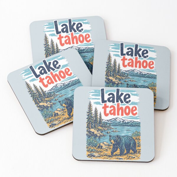 Item preview, Lake Tahoe National Park Colorful Landscape Retro Elk designed and sold by HowToCanadian.