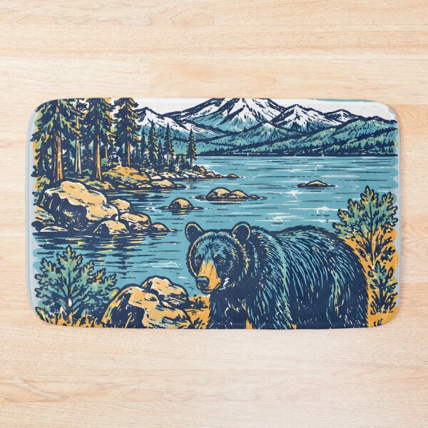 Item preview, Lake Tahoe National Park Colorful Landscape Retro Elk designed and sold by HowToCanadian.