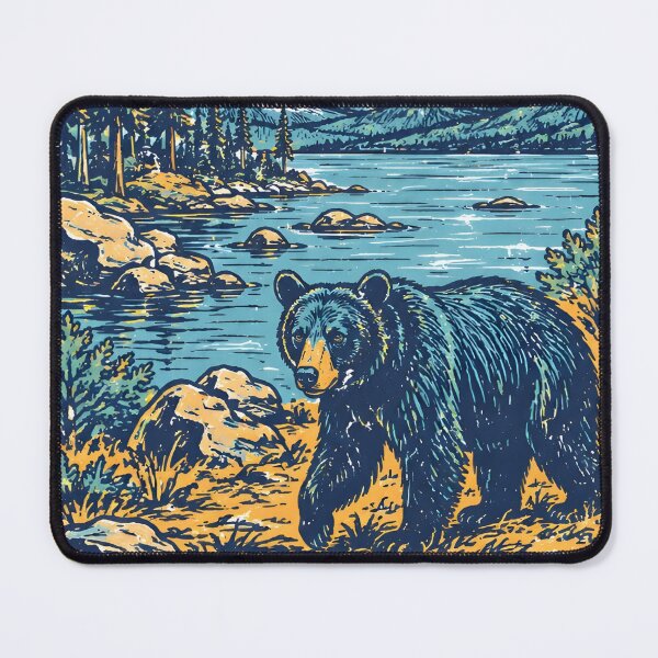 Item preview, Lake Tahoe National Park Colorful Landscape Retro Elk designed and sold by HowToCanadian.