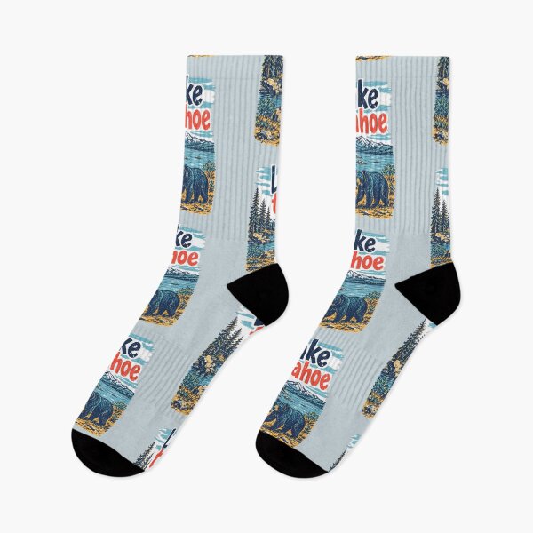 Item preview, Lake Tahoe National Park Colorful Landscape Retro Elk designed and sold by HowToCanadian.