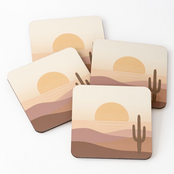 Artikelvorschau, Minimalist Desert Sunset Cactus Boho Southwest Art entworfen und verkauft von Michael Schwarz.