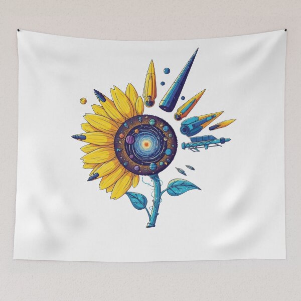 Item preview, Galactic Bloom: Interstellar Sunflower & Starships designed and sold by Dzblack.