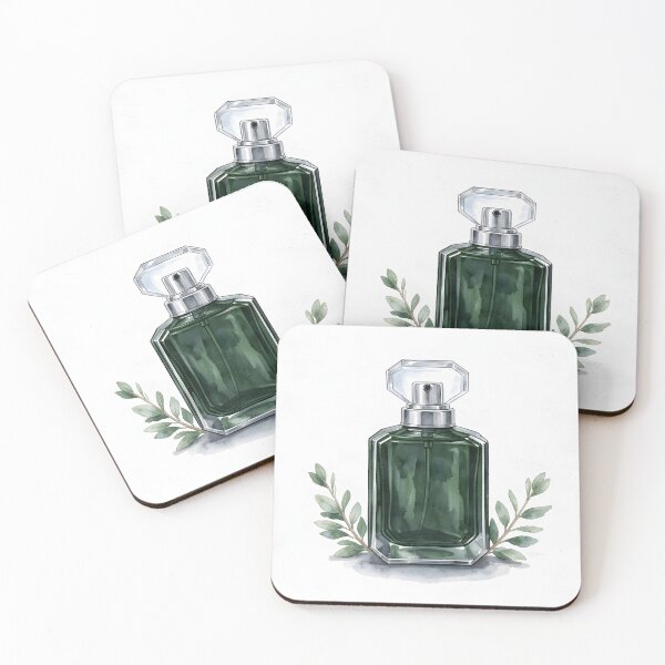 Item preview, Hexagonal Perfume Bottle Watercolor Art -  Navy Blue and Gold designed and sold by LuminaArtRO.