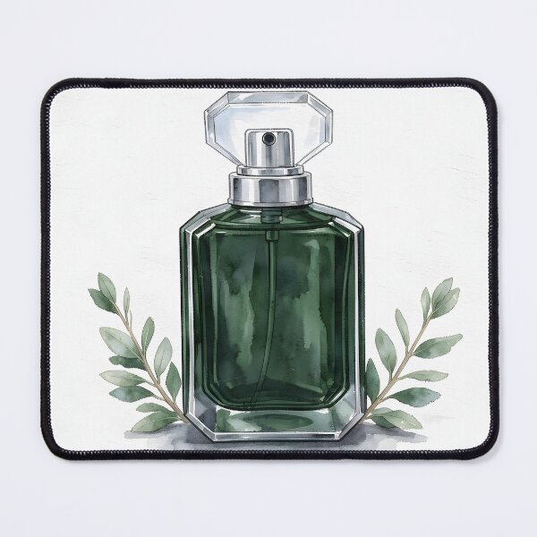 Item preview, Hexagonal Perfume Bottle Watercolor Art - Navy Blue and Gold designed and sold by LuminaArtRO.
