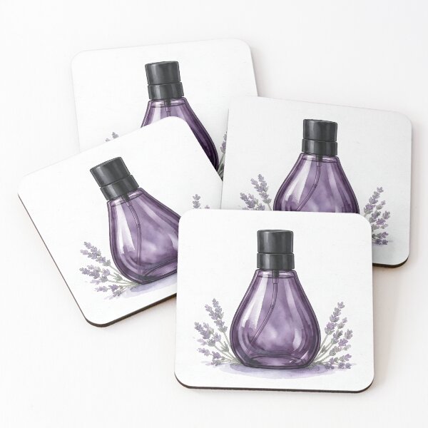 Item preview, Teardrop Perfume Bottle Watercolor Art -  Purple Violet and Lavender designed and sold by LuminaArtRO.