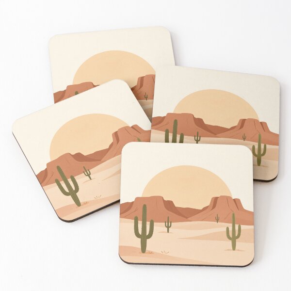 Item preview, Minimalist Desert Sunset Cactus Southwest Landscape Art designed and sold by Fariks.