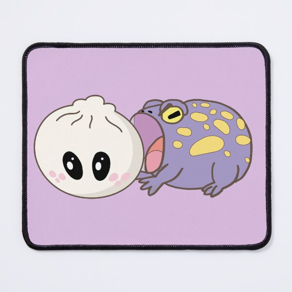 Item preview, Hungry Toad vs Giant Bao – Funny Frog Foodie Art designed and sold by SKETCHYANDGRAPHIC.