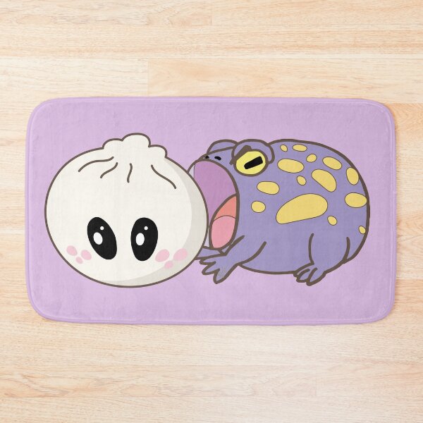 Item preview, Hungry Toad vs Giant Bao – Funny Frog Foodie Art designed and sold by SKETCHYANDGRAPHIC.
