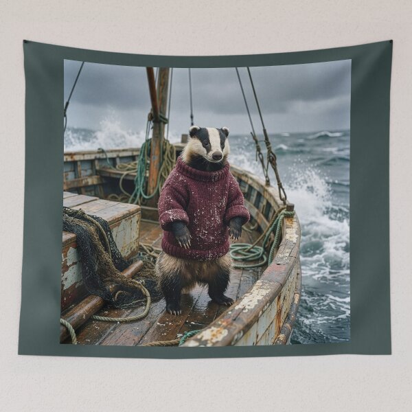 Item preview, Badger Is Hard-Bitten North Sea Fisherman designed and sold by Tridentulus.