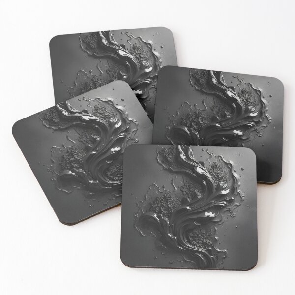 Item preview, Dark Obsidian Flow - Minimalist 3D Liquid Abstract designed and sold by AlexthingsDesign .