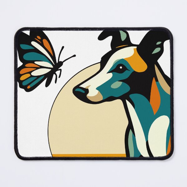 Item preview, Colorful dog with butterfly designed and sold by GALOGO – Art for Sighthounds & Animal Welfare.