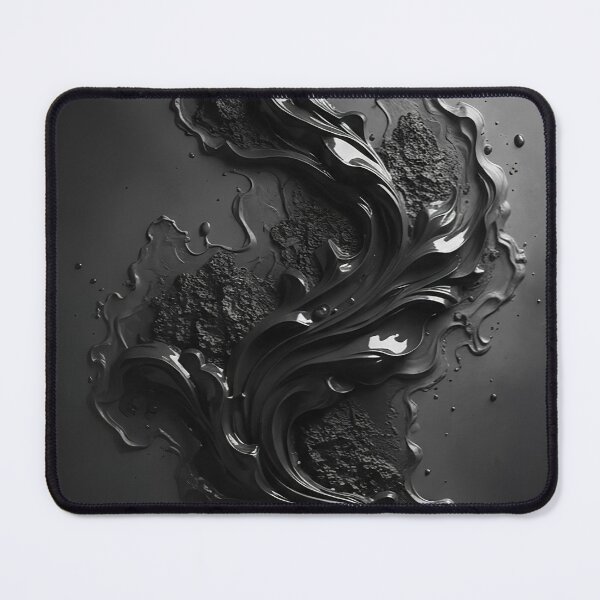 Item preview, Dark Obsidian Flow - Minimalist 3D Liquid Abstract designed and sold by AlexthingsDesign .