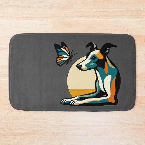 Item preview, Colorful dog with butterfly designed and sold by GALOGO – Art for Sighthounds & Animal Welfare.