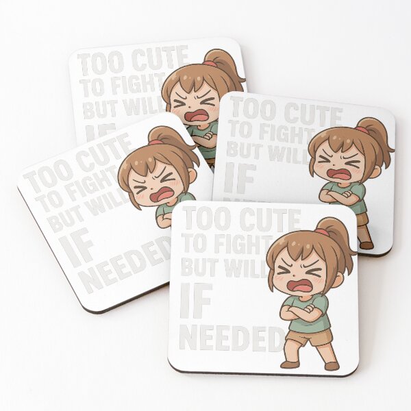 Item preview, Too Cute To Fight But Will If Needed | Funny Cute Girl Cartoon Sticker designed and sold by MAStrends.