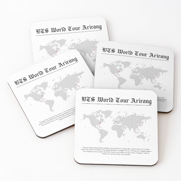 Item preview, BTS ARIRANG - bts world tour 2026 world map - black and grey designed and sold by moteesshop.
