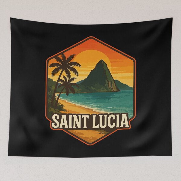 Item preview, Saint Lucia Caribbean Retro designed and sold by TomFrontierArt.