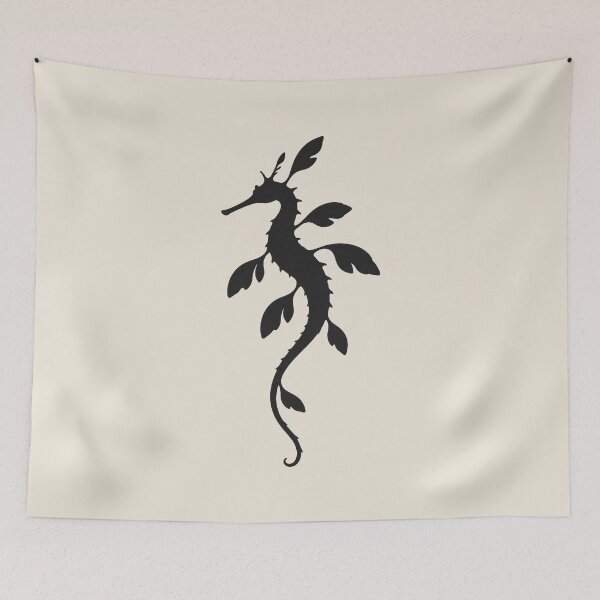 Item preview, Minimalist Dark Leafy Seadragon Silhouette designed and sold by Ombrya.