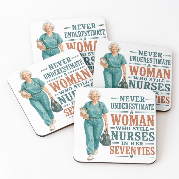 Item preview, Never Underestimate A Woman Who Still Nurses in Her Seventies designed and sold by CutOutIdols.