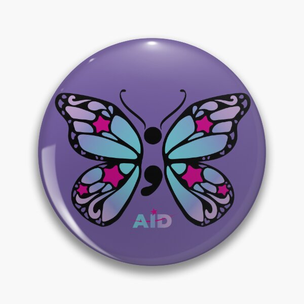 Item preview, Semicolon Butterfly (Black) designed and sold by AIDcares.