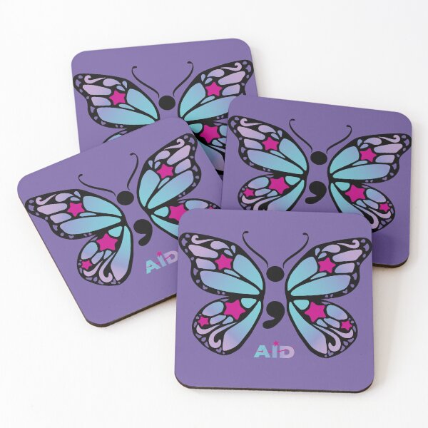 Item preview, Semicolon Butterfly (Black) designed and sold by AIDcares.