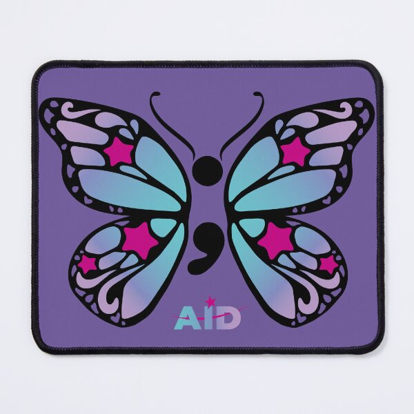 Item preview, Semicolon Butterfly (Black) designed and sold by AIDcares.
