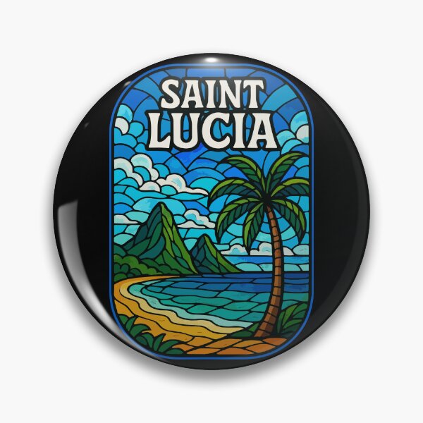 Item preview, Saint Lucia Caribbean Stained Glass Travel designed and sold by TomFrontierArt.